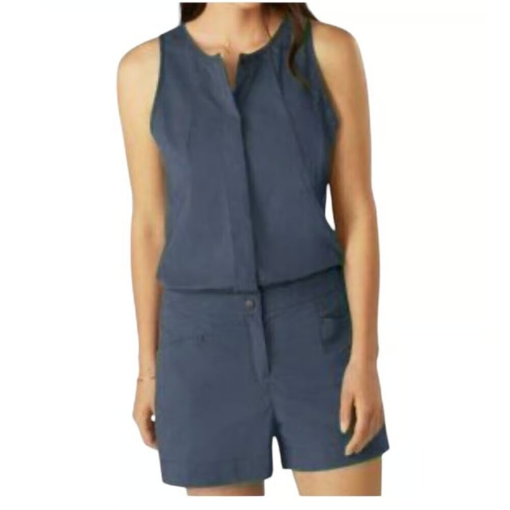 Arc'teryx Kyla Sleeveless Snap Front Romper‎ in Black Sapphire Sz 8